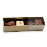 Mini krabička so 4ks praliniek matná zlatá